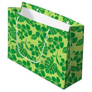 Grand Sac Cadeau PLUMÉRIA ROSE (VERT x 2)