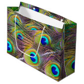 Grand Sac Cadeau Plumes 5 de paon (Devant Angle)