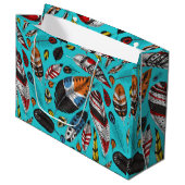 Grand Sac Cadeau Plumes colorées (Devant Angle)