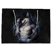 Grand Sac Cadeau Plus de Monsieur Gentil Garçon Mème Drôle de Loup (Dos)