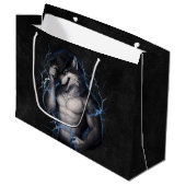 Grand Sac Cadeau Plus de Monsieur Gentil Garçon Mème Drôle de Loup (Devant Angle)