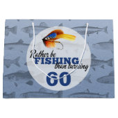 Grand Sac Cadeau Plutôt Pêcher Fête d'anniversaire personnalisée (Devant)