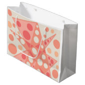 Grand Sac Cadeau Poche et corail formes abstraites (Devant Angle)