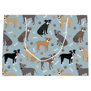 Grand Sac Cadeau Poches et os Pitbulles
