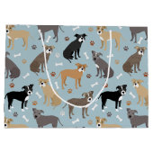 Grand Sac Cadeau Poches et os Pitbulles (Dos)
