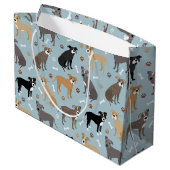 Grand Sac Cadeau Poches et os Pitbulles (Dos Angle)