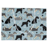 Grand Sac Cadeau Poches et os Schnauzer (Dos)