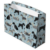 Grand Sac Cadeau Poches et os Schnauzer (Dos Angle)