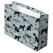 Grand Sac Cadeau Poches et os Schnauzer (Devant Angle)