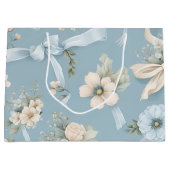 Grand Sac Cadeau Poches et vaches bleu pâle et blanc (Devant)