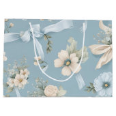 Grand Sac Cadeau Poches et vaches bleu pâle et blanc (Dos)