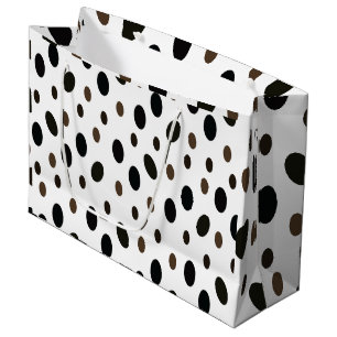 Grand Sac Cadeau Point Polka Brown noir
