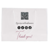 Grand Sac Cadeau Pointe brillante Parties scintillant rose Confetti (Dos)