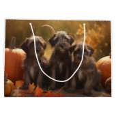 Grand Sac Cadeau Pointeur à poils durs Griffon Puppy Automne (Dos)