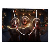 Grand Sac Cadeau Pointeurs courts allemands Carolage de Noël (Dos)