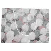 Grand Sac Cadeau Points Abstraits gris et blanc (Dos)