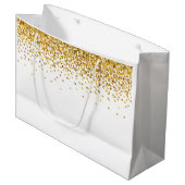 Grand Sac Cadeau Points Confetti Glam Or (Devant Angle)