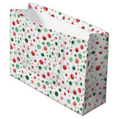 Grand Sac Cadeau Points de Noël (Devant Angle)