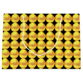 Grand Sac Cadeau Points Or Élégants sur Noir (Devant)