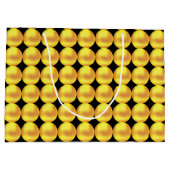 Grand Sac Cadeau Points Or Élégants sur Noir (Dos)