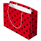 Grand Sac Cadeau Points rouges et noirs (Dos Angle)
