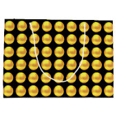 Grand Sac Cadeau Pois d'or Elegant moderne sur noir (Dos)