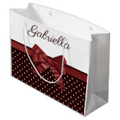 Grand Sac Cadeau Pois et Bow (Dos Angle)