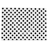 Grand Sac Cadeau Pois noirs sur Arrière - plan blanc (Dos)