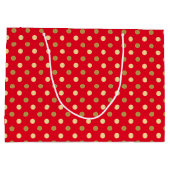 Grand Sac Cadeau Pois Red & Gold Motif sans couture (Dos)