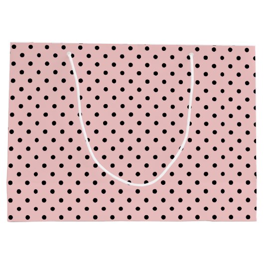 Grand Sac Cadeau Pois rose noir (Dos)