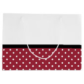 Grand Sac Cadeau Pois rouge et blanc mignon Rose Chevron Bow (Dos)
