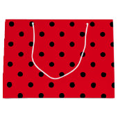 Grand Sac Cadeau Pois rouge et noir (Devant)