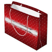 Grand Sac Cadeau Pois rouges et blancs brillants (Dos Angle)