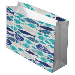 Grand Sac Cadeau Poisson bleu