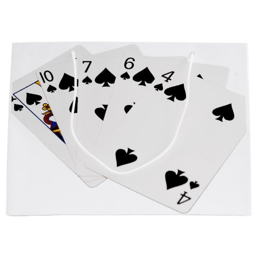 Grand Sac Cadeau Poker Hands - Flush - Spades Suit (Devant)