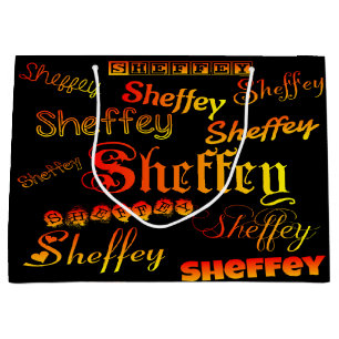 Grand Sac Cadeau Polices Sheffey - orange, rouge et jaune