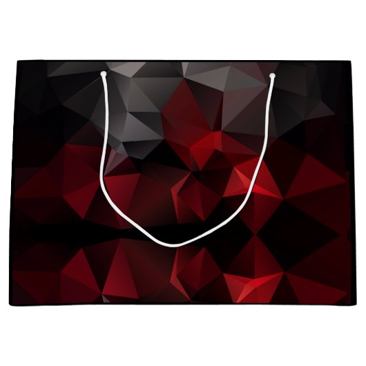 Grand Sac Cadeau Polygonal, noir et rouge (Devant)