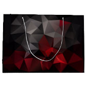 Grand Sac Cadeau Polygonal, noir et rouge (Dos)