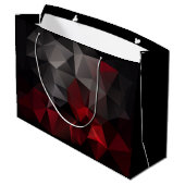 Grand Sac Cadeau Polygonal, noir et rouge (Dos Angle)