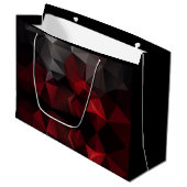 Grand Sac Cadeau Polygonal, noir et rouge (Devant Angle)