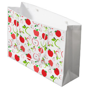 Grand Sac Cadeau Pommes rouges et vertes