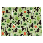 Grand Sac Cadeau Poodle dans le parc (Devant)