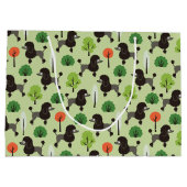 Grand Sac Cadeau Poodle dans le parc (Dos)