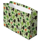 Grand Sac Cadeau Poodle dans le parc (Dos Angle)