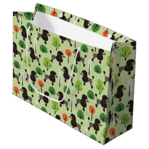 Grand Sac Cadeau Poodle dans le parc