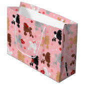 Grand Sac Cadeau Poodle Valentine Motif (Devant Angle)