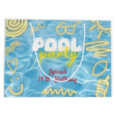 Grand Sac Cadeau Pool summer neon vibes birthday party (Dos)