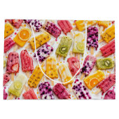 Grand Sac Cadeau Popsicles de fruits congelés Abstraits (Dos)