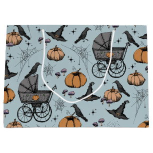 Grand Sac Cadeau Porte-bébé gothique Halloween bleu