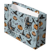 Grand Sac Cadeau Porte-bébé gothique Halloween bleu (Devant Angle)